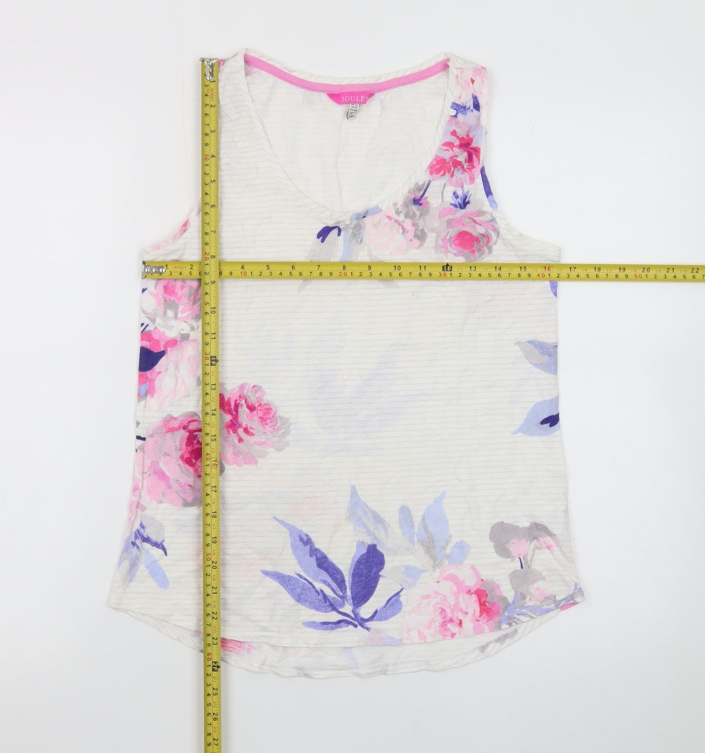 Joules Womens Multicoloured Floral Cotton Tank Top UK 12