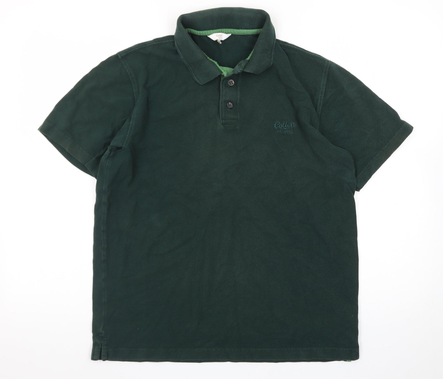 Cotton Traders Men's Green Short Sleeve Polo Shirt Size M