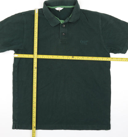 Cotton Traders Men's Green Short Sleeve Polo Shirt Size M