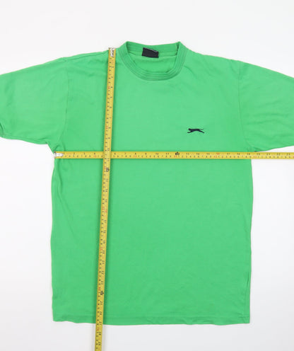 Slazenger Men's Green Cotton Crew Neck Short Sleeve T-Shirt M