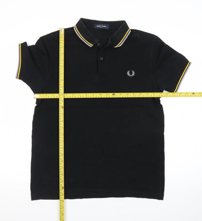 Fred Perry Men's Black M Slim Fit Cotton Polo Shirt