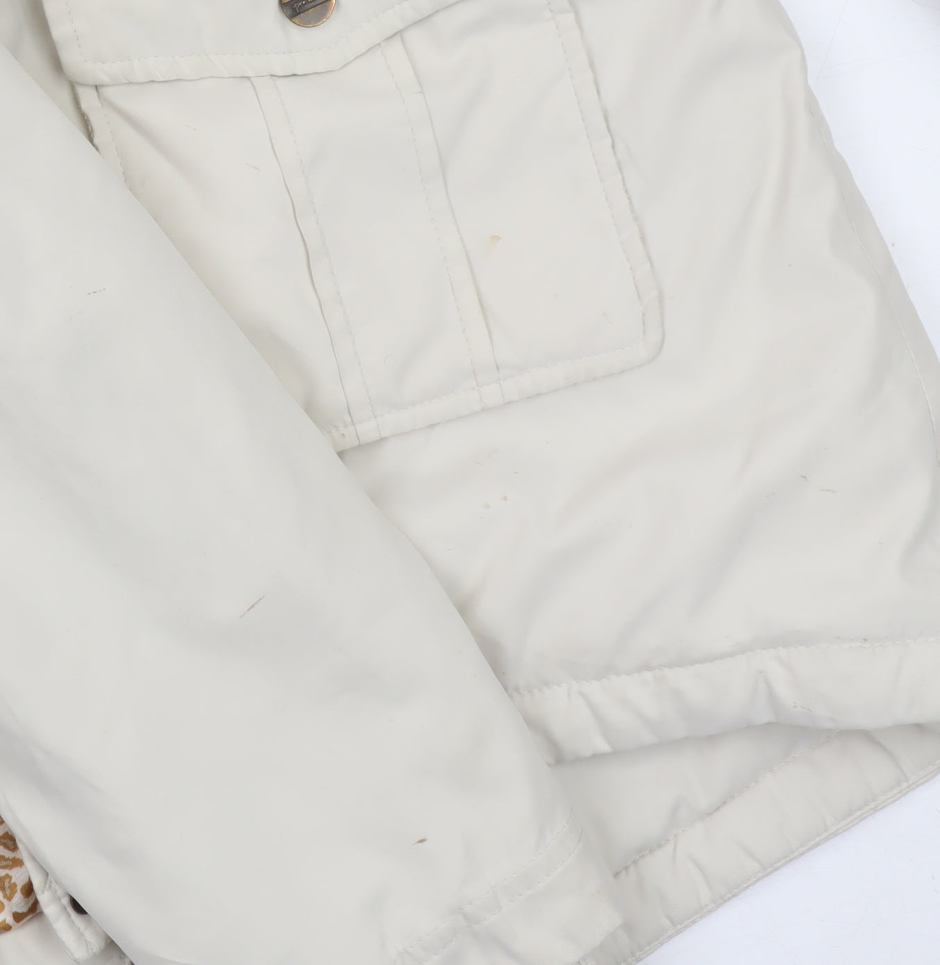 Marks and Spencer Women Ivory Hooded Parka Coat L Shower Resistant