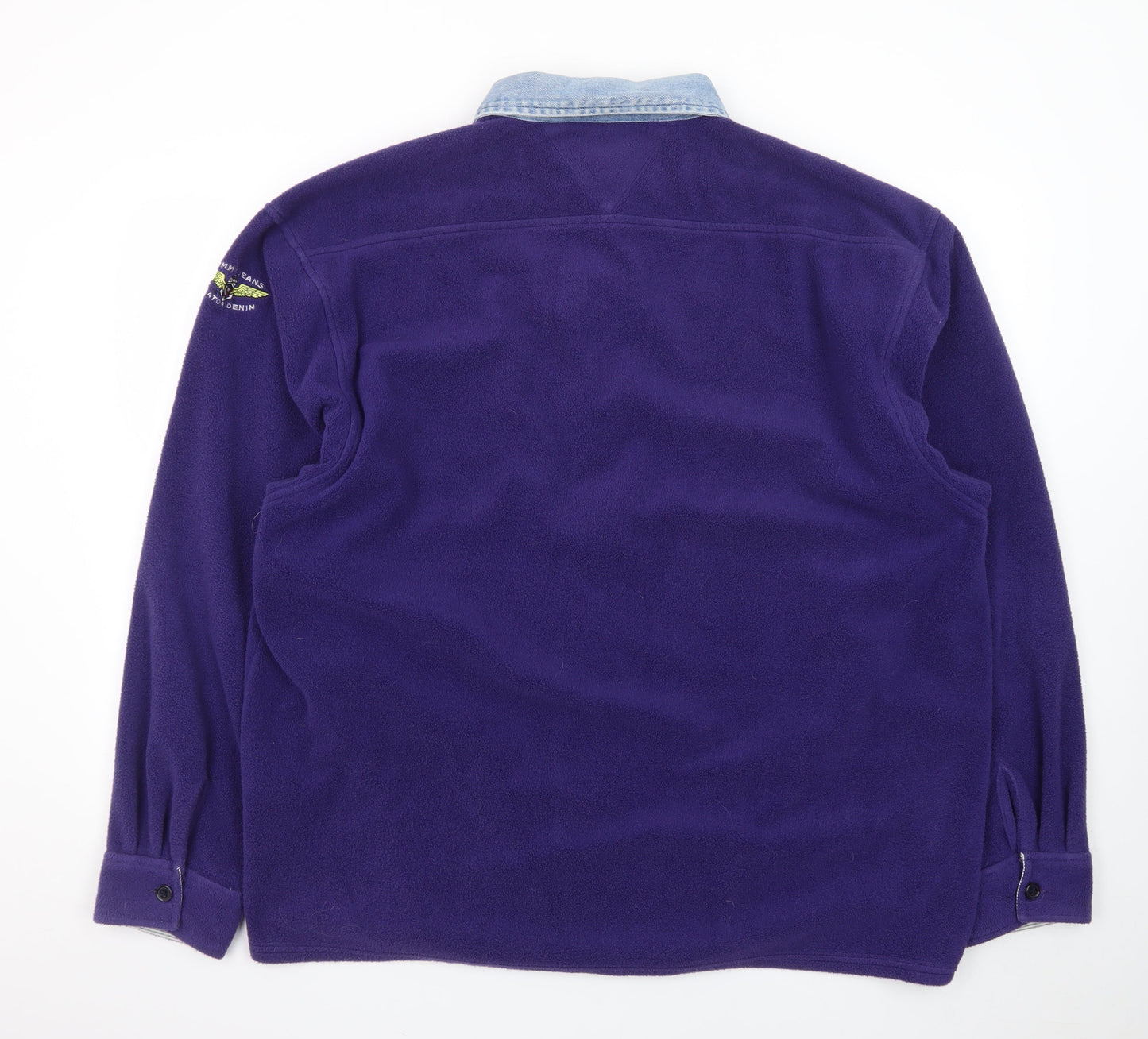 Tommy Jeans Men's Purple Fleece Shirt Jacket XL Classic Denim Collar