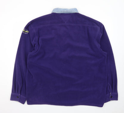 Tommy Jeans Men's Purple Fleece Shirt Jacket XL Classic Denim Collar