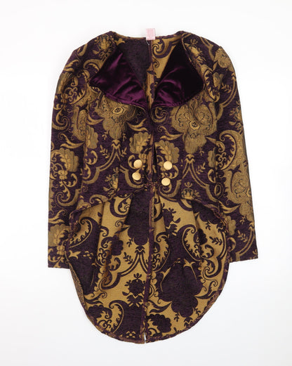 Roma Costume Women's Purple Gold Brocade Military Jacket S Steampunk Style