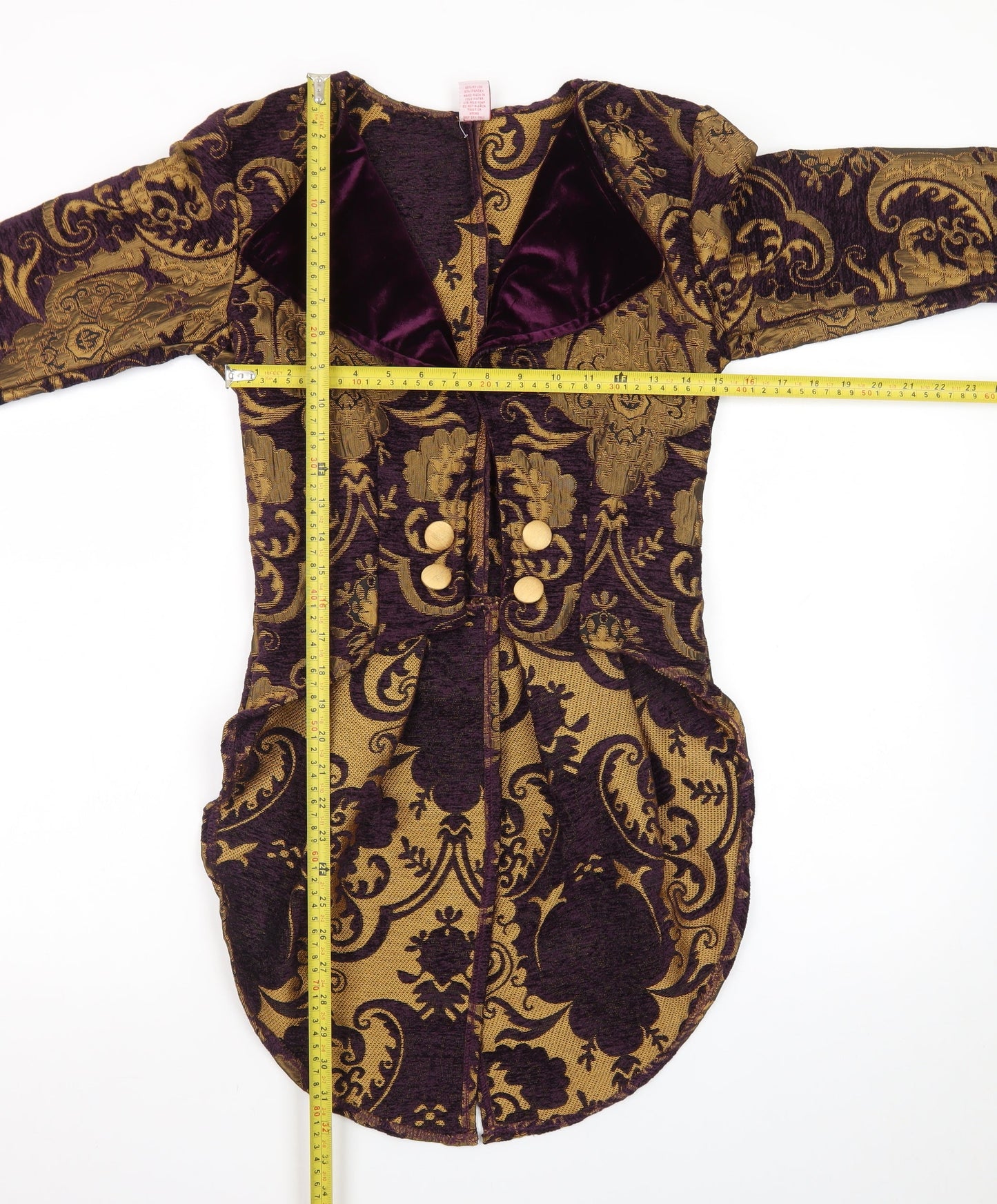 Roma Costume Women's Purple Gold Brocade Military Jacket S Steampunk Style