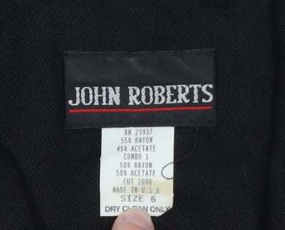 John Roberts Womens Black Long Blazer Coat Size 10 Classic
