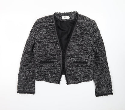 Aria Women's Black Bouclé Tailored Blazer Jacket Size 14