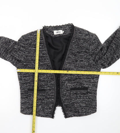 Aria Women's Black Bouclé Tailored Blazer Jacket Size 14