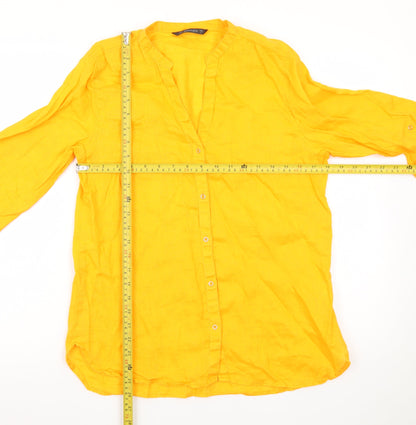 Dunnes Stores Women's Yellow Linen Tunic Blouse Size S