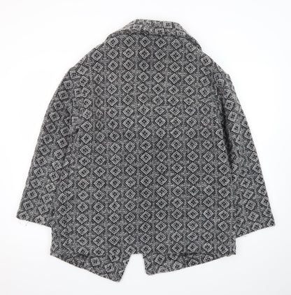 Bonmarché Women’s Grey Geometric Mid-Length Coatigan Size 14