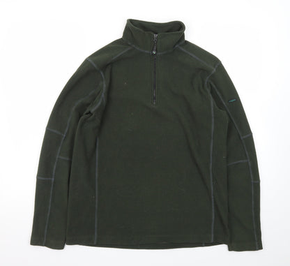 Ridgeline Mens Green Fleece Pullover Sweatshirt Small 1/4 Zip Outdoor