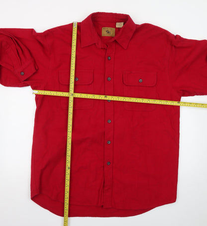 Moose Creek Men's Red Cotton Flannel Button-Up Shirt XL