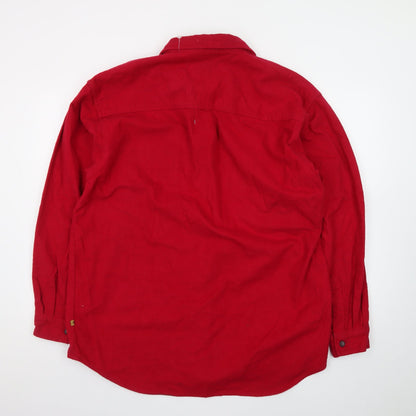 Moose Creek Men's Red Cotton Flannel Button-Up Shirt XL