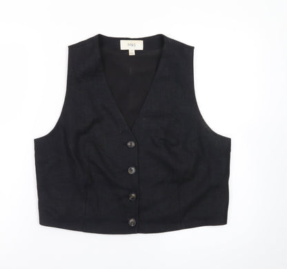 Marks and Spencer Women's Black Size 14 Suit Waistcoat Classic Lined