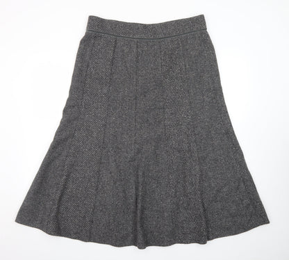 Marks and Spencer Women Grey A-Line Wool Silk Long Skirt Size 16