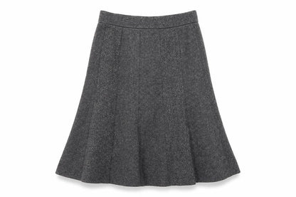 Marks and Spencer Women Grey A-Line Wool Silk Long Skirt Size 16
