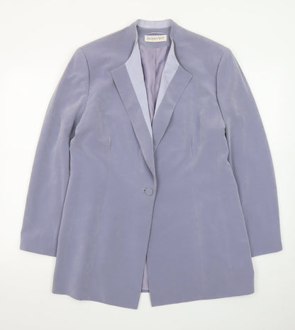 Jacques Vert Women's Lilac Single-Breasted Long Blazer Size 16