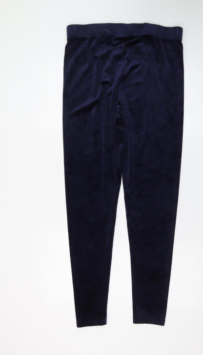 Fila Women's Blue Velour Leggings XL Sports Comfort Fit