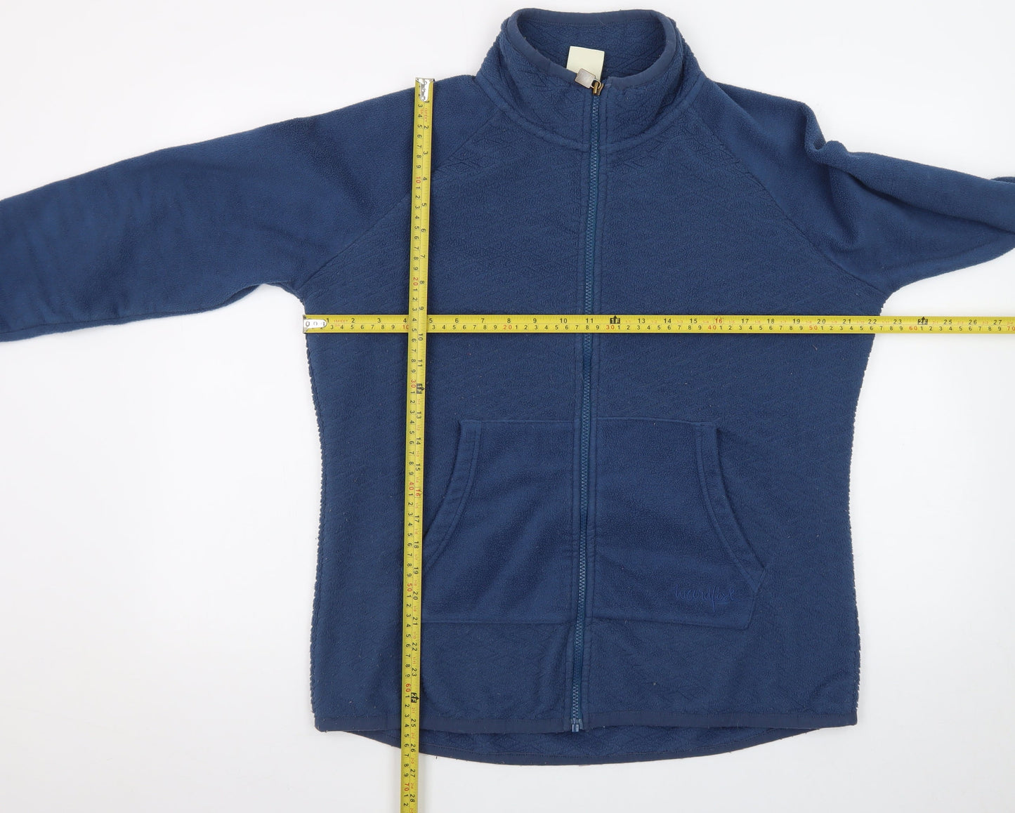 Weird Fish Womens Blue Fleece Full Zip Jacket Size 14