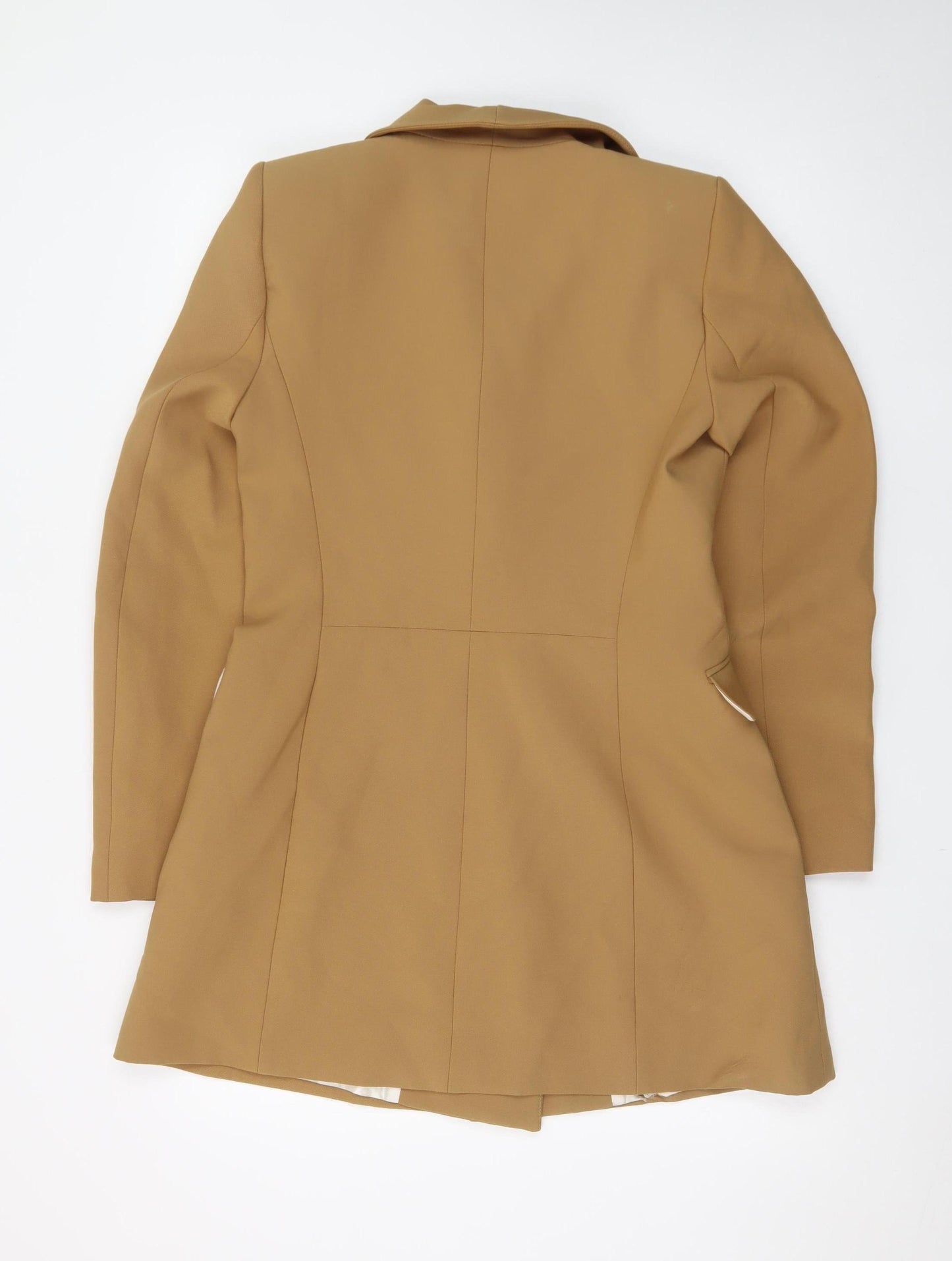 Zara Women Brown Double-Breasted Shawl Blazer Jacket Size 12