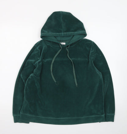 Deane & White Women Green Velour Pullover Hoodie Size M