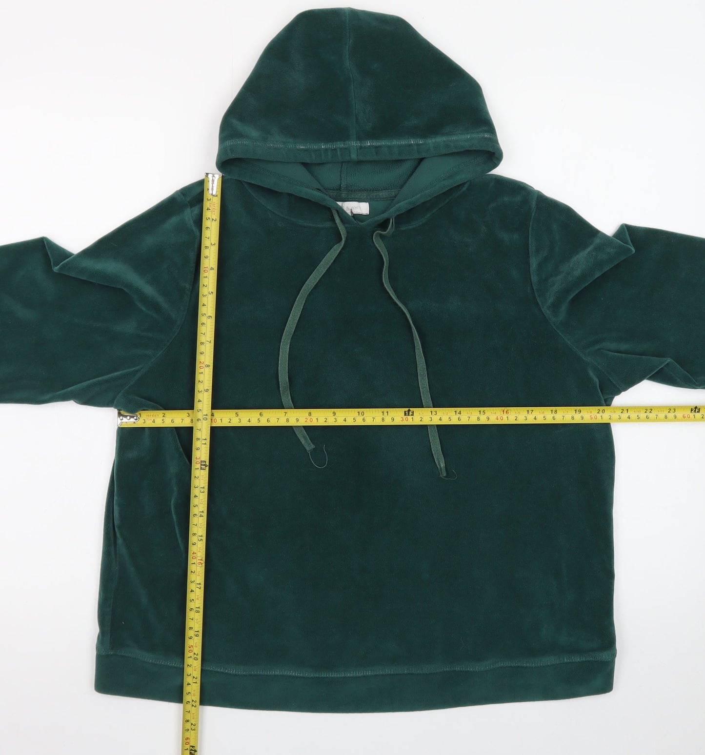 Deane & White Women Green Velour Pullover Hoodie Size M