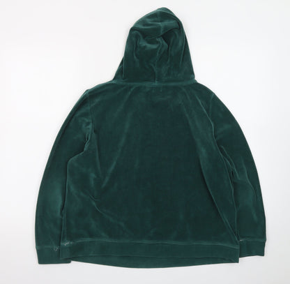 Deane & White Women Green Velour Pullover Hoodie Size M