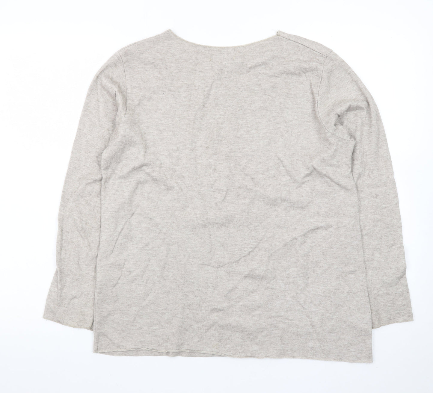 Blue Vanilla Women Beige Star Pullover Jumper One Size V-Neck Knit
