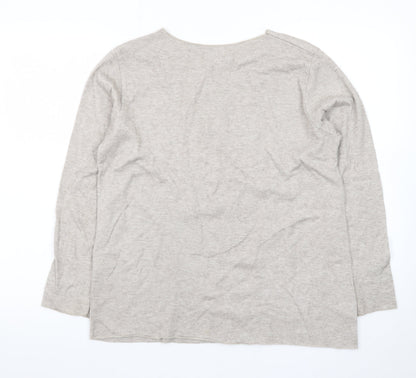 Blue Vanilla Women Beige Star Pullover Jumper One Size V-Neck Knit