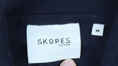 Skopes Men's Blue Collared Wool Henley Jumper M
