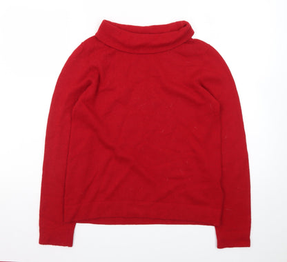 Hobbs Women's Red Roll Neck Wool Jumper Size M