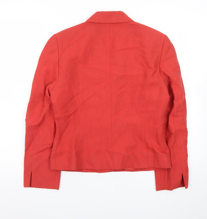 Principles Petite Red Linen Blend Single-Breasted Blazer Size 10