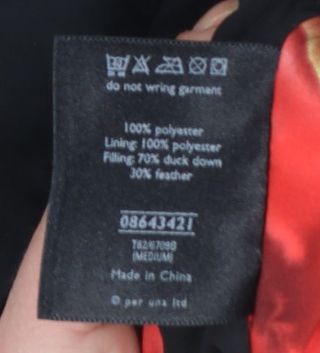Marks and Spencer Women Black Puffer Waistcoat M Regular Fit