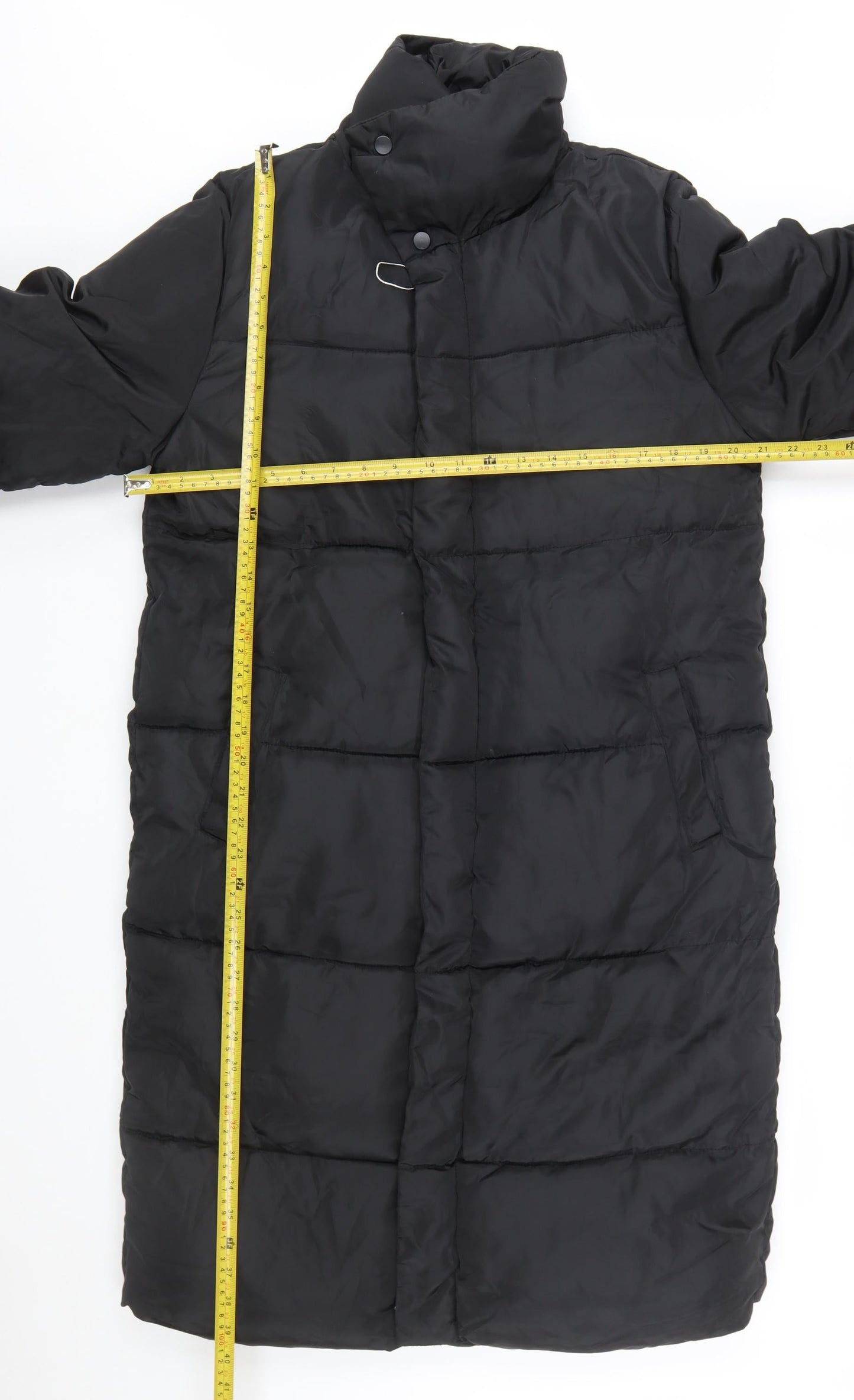 JIEYUFS Womens Black Long Puffer Coat XL Winter Quilted Jacket
