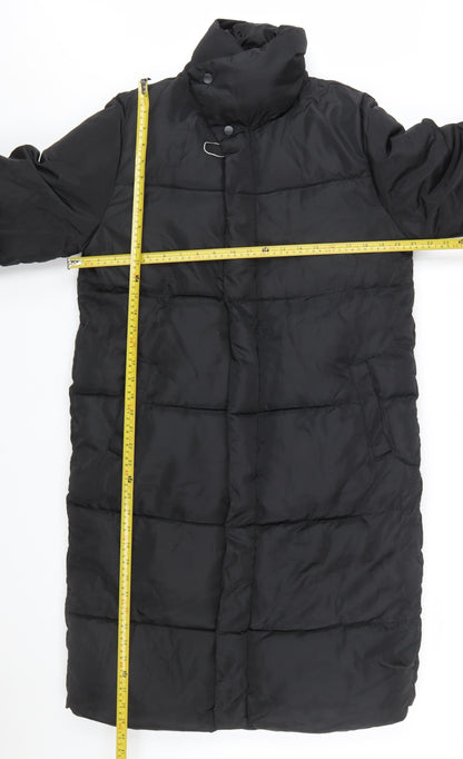JIEYUFS Womens Black Long Puffer Coat XL Winter Quilted Jacket