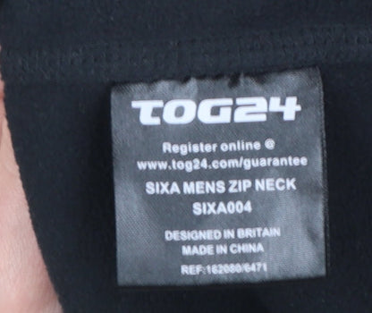 TOG24 Mens Black Fleece 1/2 Zip Pullover Sweatshirt Size M