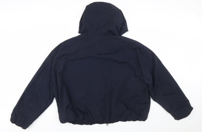 Marks and Spencer Womens Blue Hooded Windbreaker Jacket L