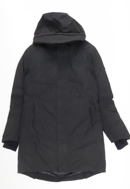 TOG24 Womens Black Long Puffer Coat Size 10 Hooded Winter Jacket