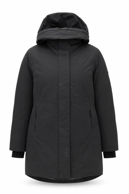 TOG24 Womens Black Long Puffer Coat Size 10 Hooded Winter Jacket