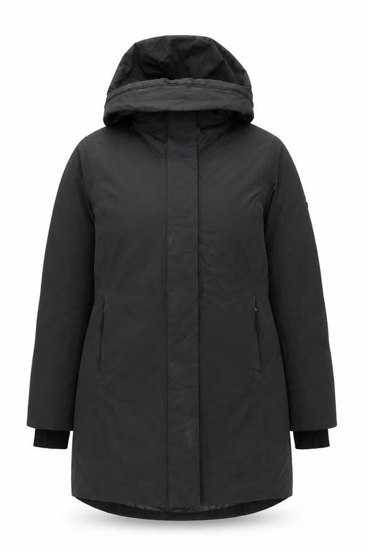 TOG24 Womens Black Long Puffer Coat Size 10 Hooded Winter Jacket