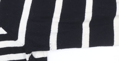 Oliver Bonas Women Black White Striped Crew Neck Pullover Jumper Size 18