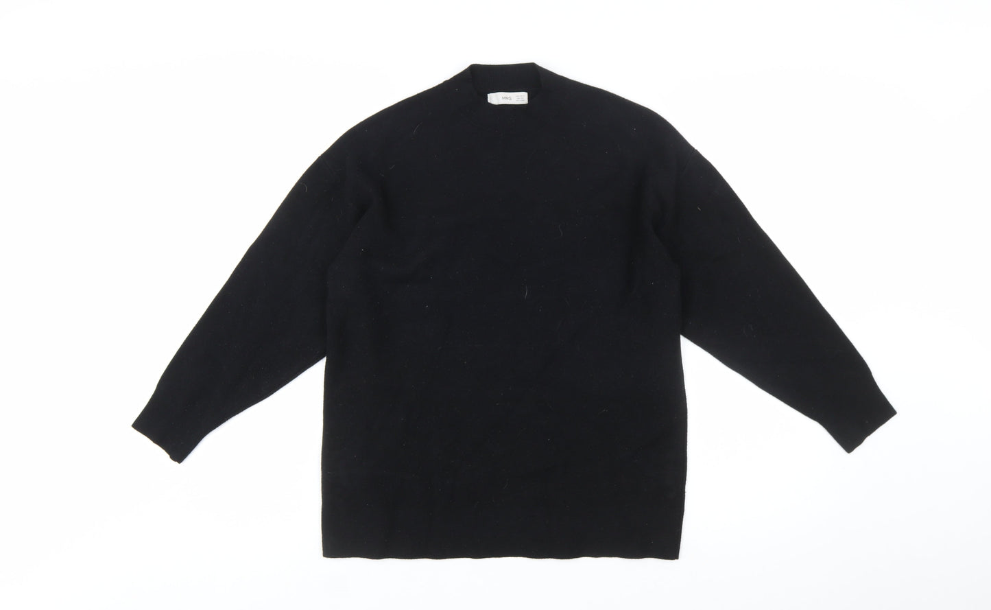 MNG Women's Black Crew Neck Knit Pullover Jumper Medium