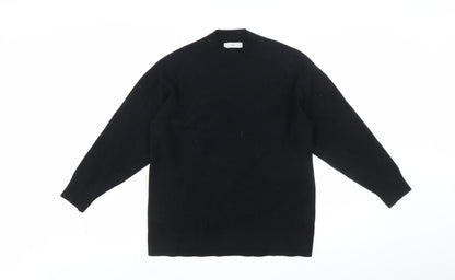 MNG Women's Black Crew Neck Knit Pullover Jumper Medium