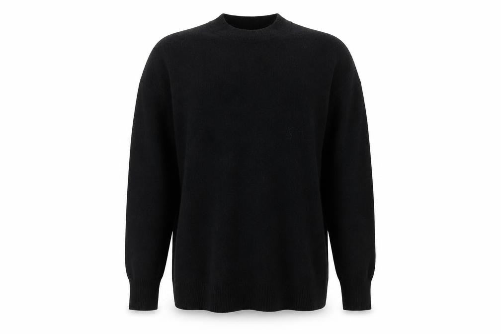 MNG Women's Black Crew Neck Knit Pullover Jumper Medium