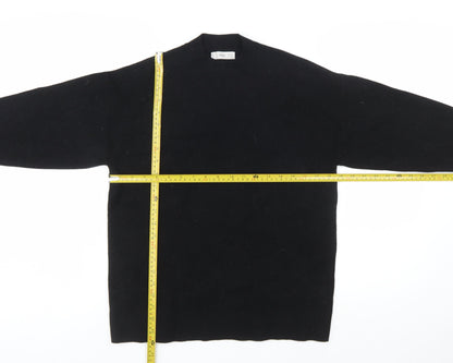 MNG Women's Black Crew Neck Knit Pullover Jumper Medium