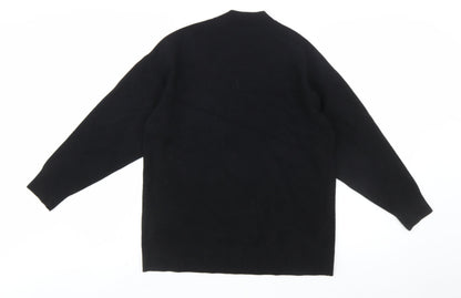 MNG Women's Black Crew Neck Knit Pullover Jumper Medium