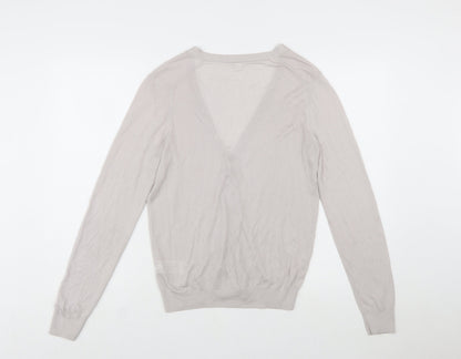 Uniqlo Women Beige V-Neck Long Sleeve Button Cardigan XL