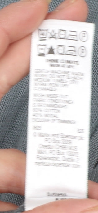 Marks and Spencer Men's Grey Cotton Modal 1/2 Zip Jumper M Regular
