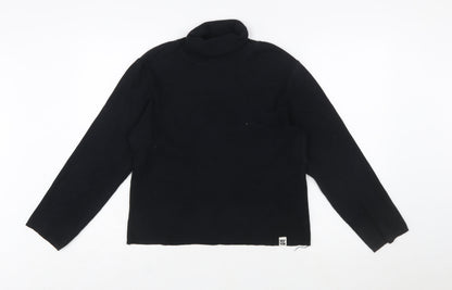 YAK Womens Black Roll Neck Long Sleeve Slim Fit Cotton Jumper Size L